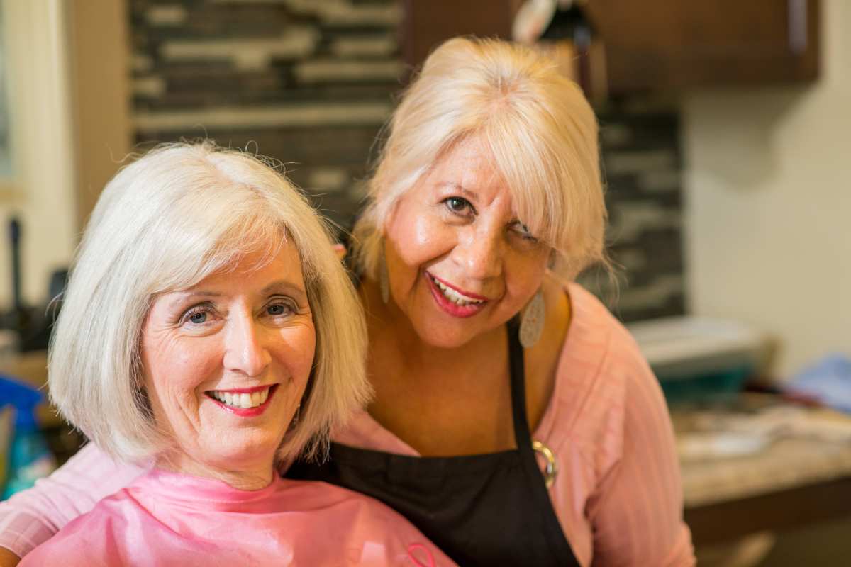 Resident smiling at the salon & spa at Isle at Cedar Ridge in Cedar Park, Texas