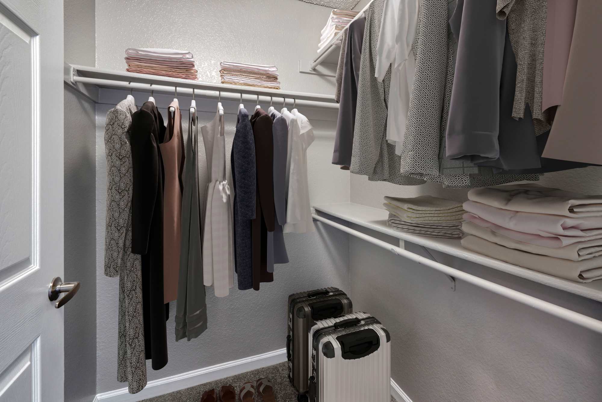 Walk-in closet at Arapahoe Club Apartments in Denver, Colorado