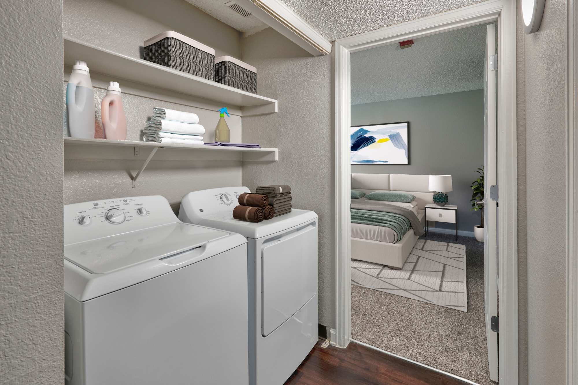 Washer and dryer at Arapahoe Club Apartments in Denver, Colorado