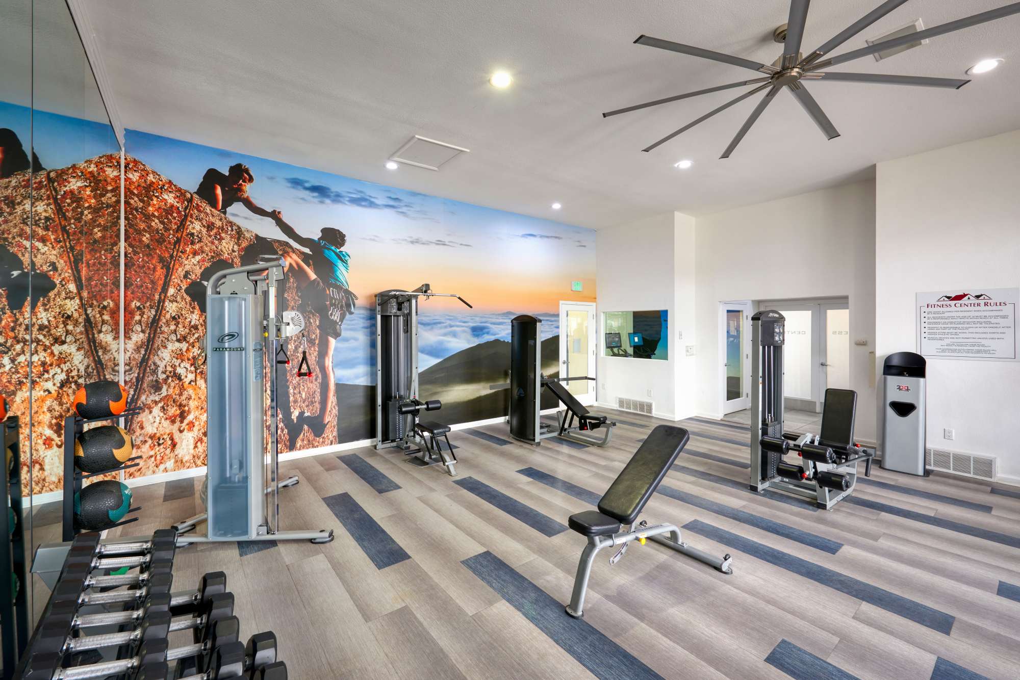 Fitness center at Villas at Homestead Apartments in Englewood, Colorado