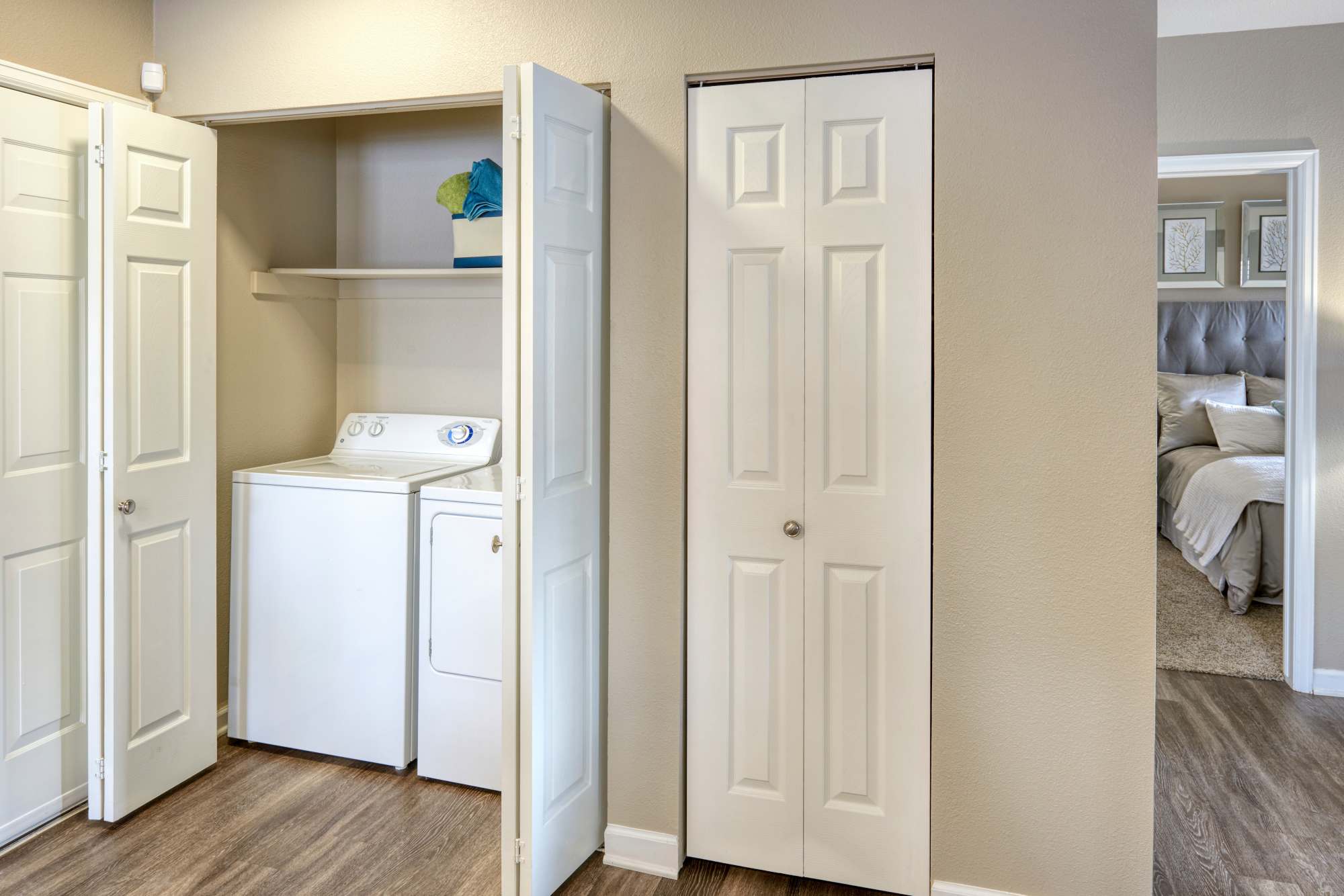 In-home laundry facility at Villas at Homestead Apartments in Englewood, Colorado