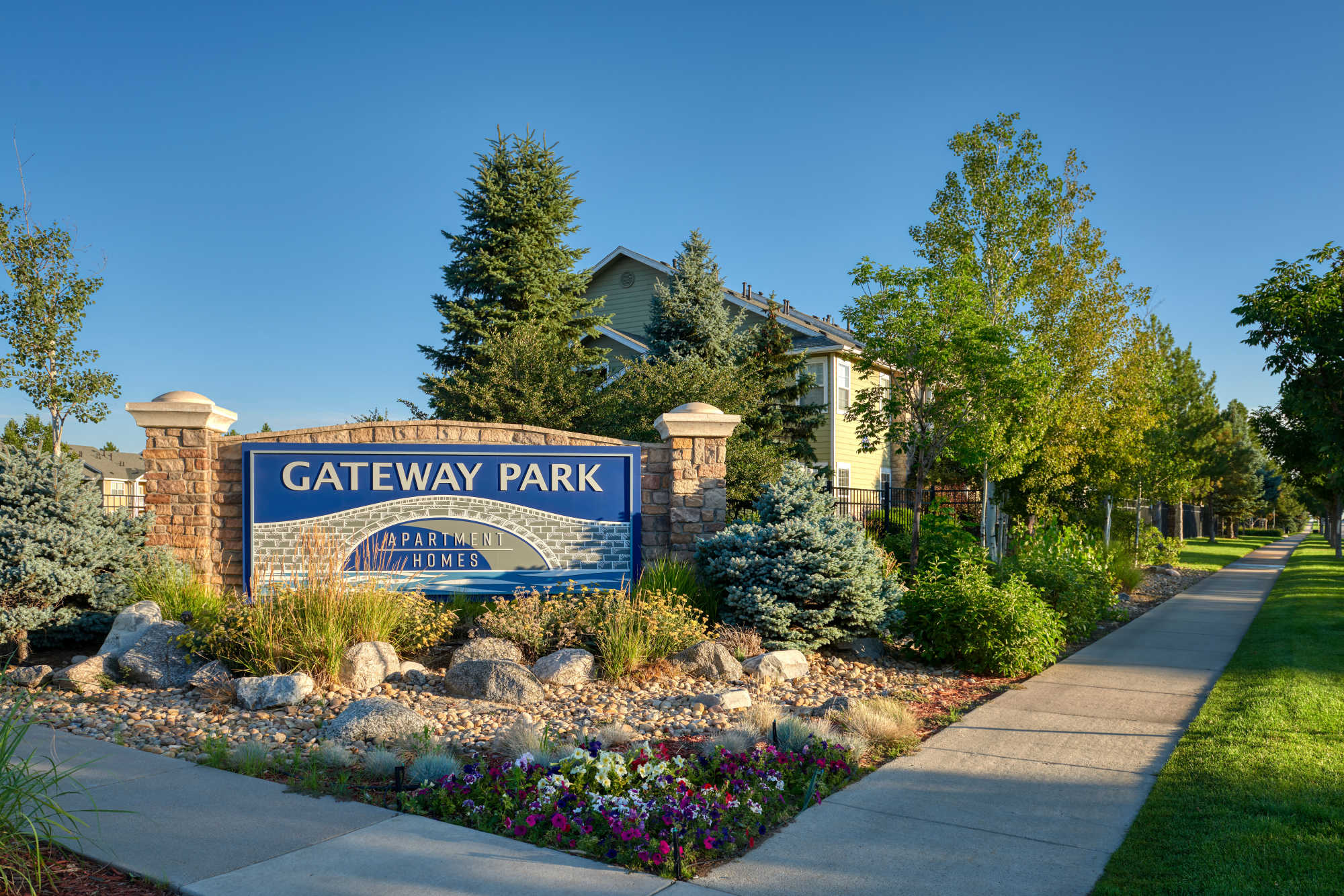 Monument Sign at Gateway Park Apartments in Denver, Colorado