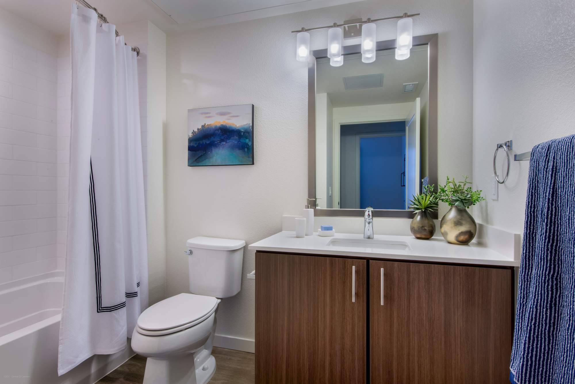 Bathroom with bathtub at Elevate in Englewood, Colorado