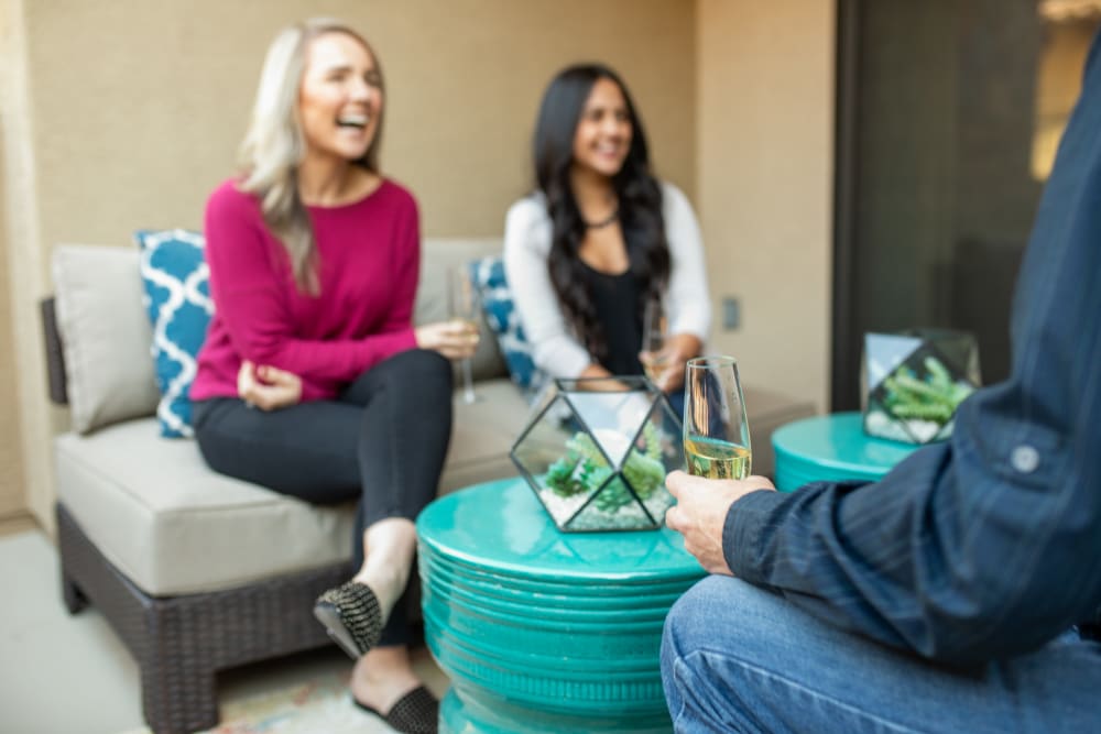 Residents enjoying a drink in their new home at Remington Ranch in Litchfield Park, Arizona