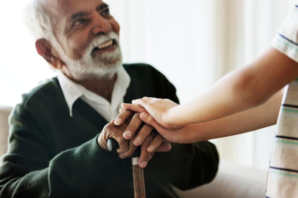 A resident and young child at Brightwater Senior Living of Linden Ridge in Winnipeg, Manitoba