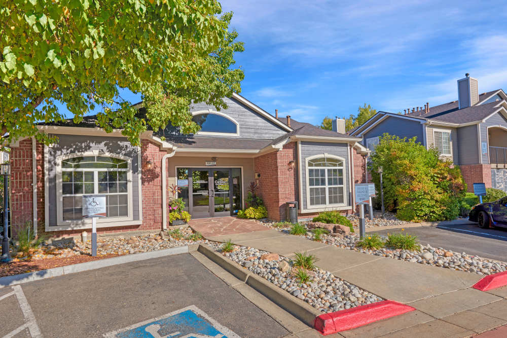 Exterior Leasing Office at The Crossings at Bear Creek Apartments in Lakewood, Colorado
