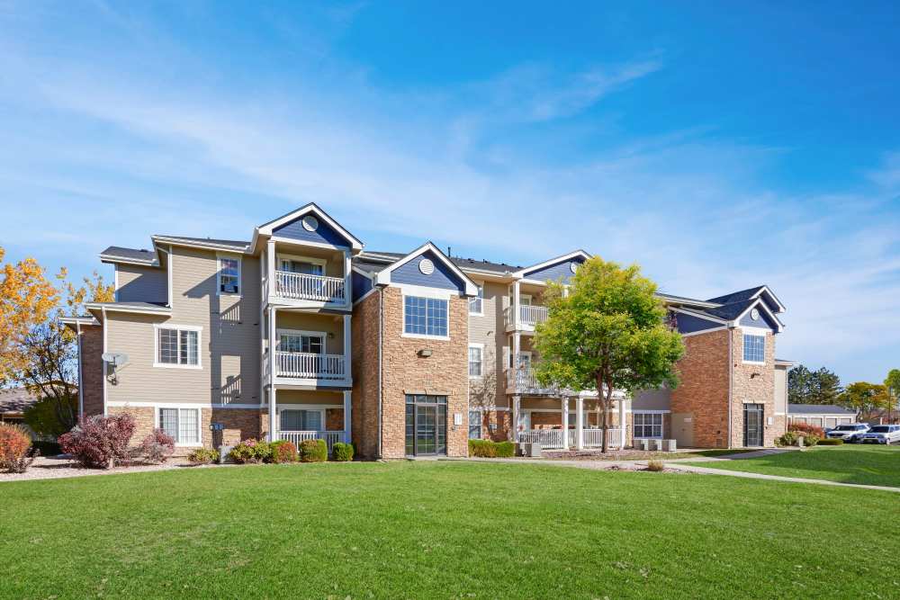 Exterior view of community at Westridge Apartments in Aurora, Colorado