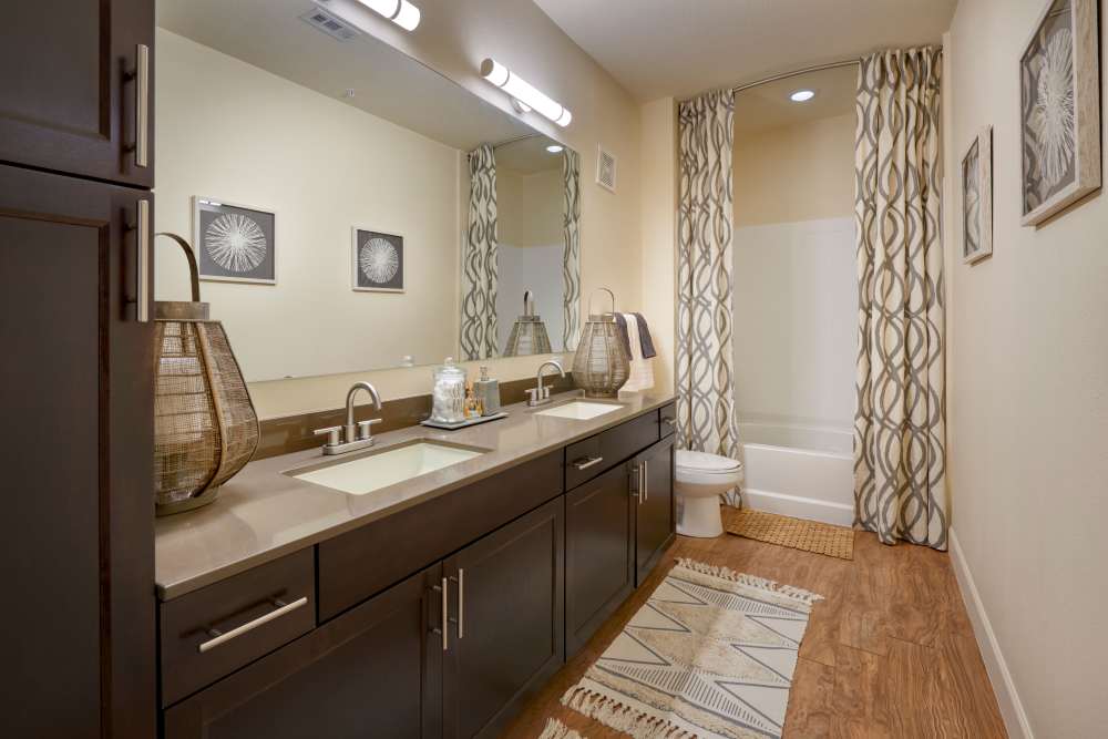 Bathroom at M2 Apartments in Denver, Colorado