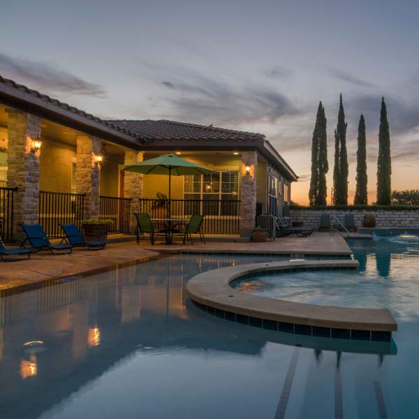 Swimming pool at The Abbey at Stone Oak in San Antonio, Texas