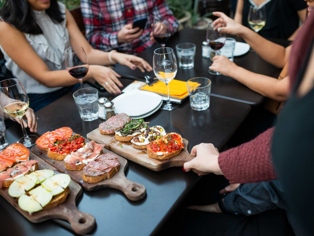 Residents gathering around the barbecue at Domus in Phoenix, Arizona