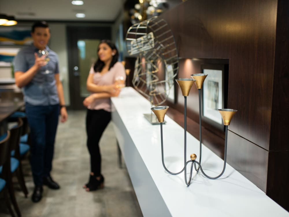 Residents getting to know each other in the resident clubhouse at Waterside at Ocotillo in Chandler, Arizona