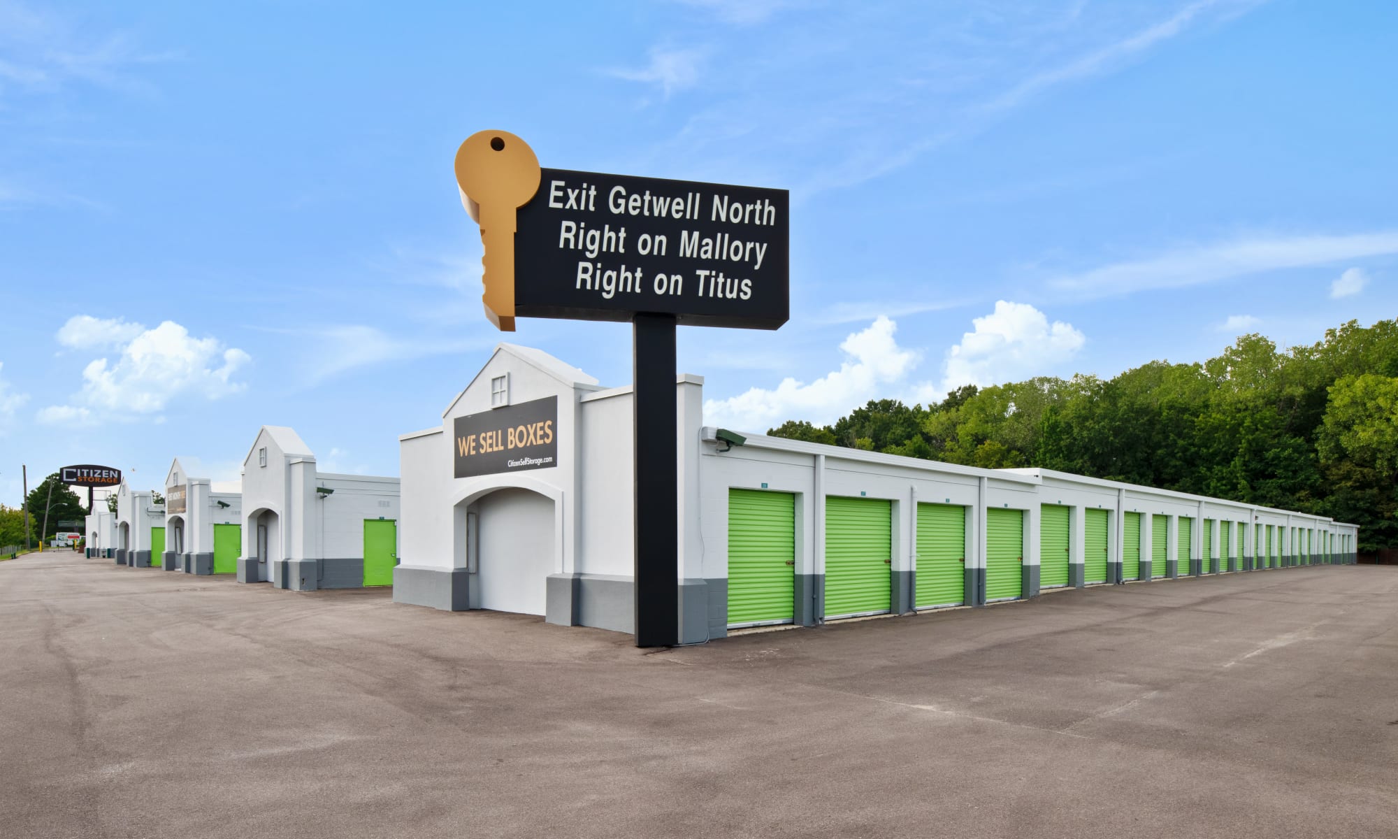 Stunning cornered view of self-storage at Citizen Storage in Memphis, Tennessee