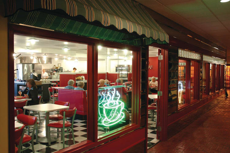 50's cafe area at Arbour Square of Harleysville in Harleysville, Pennsylvania