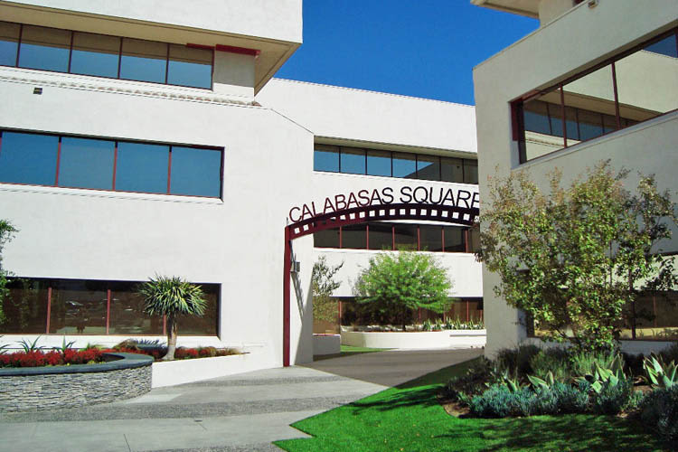 Welcome sign at Calabasas Square in Calabasas, California