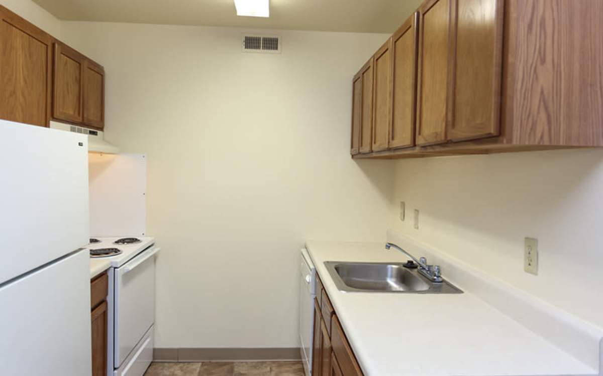 Well-designed kitchen at Landmark Apartments in Chesapeake, Virginia
