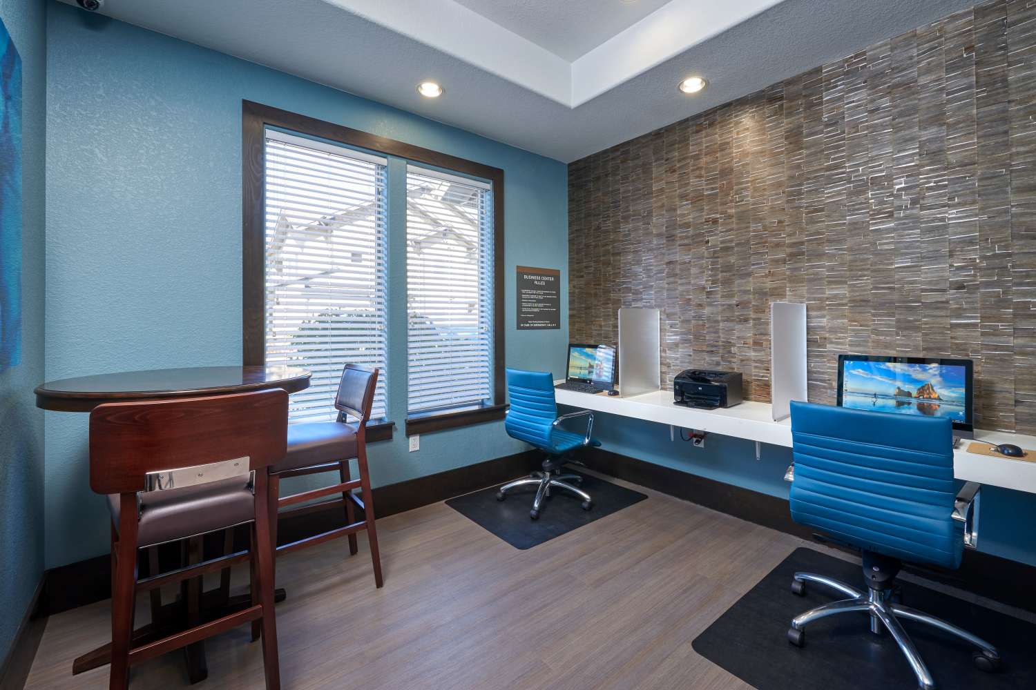 Business center at M2 Apartments in Denver, Colorado  