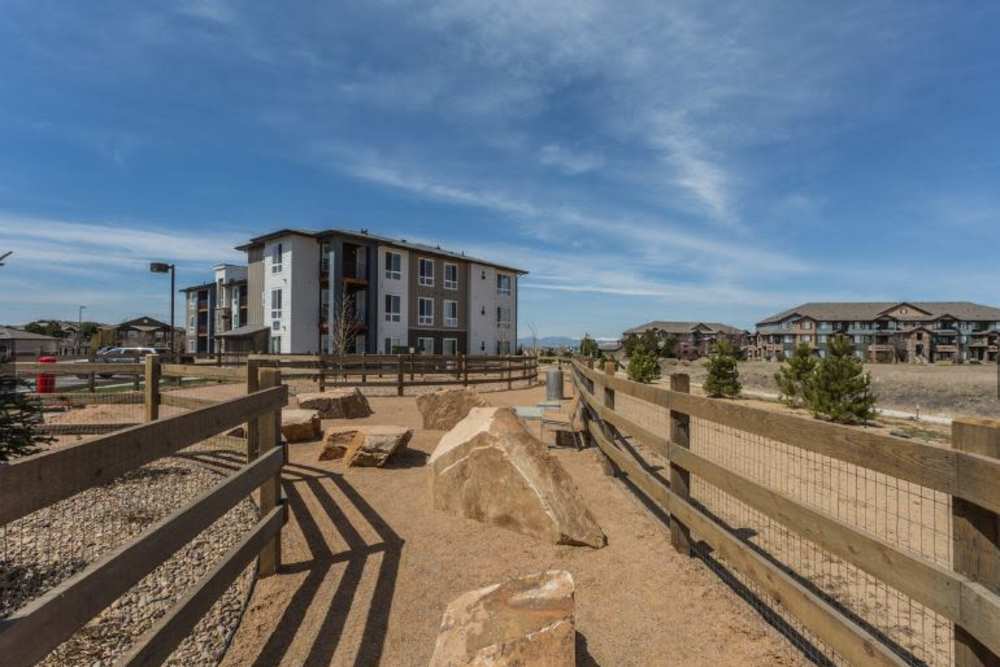Dog park at Strata Apartments in Denver, Colorado