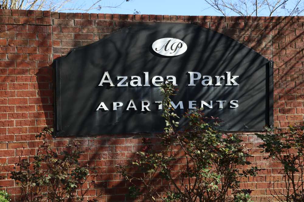 Property sign board at Azalea Park I and II in Meridian, Mississippi