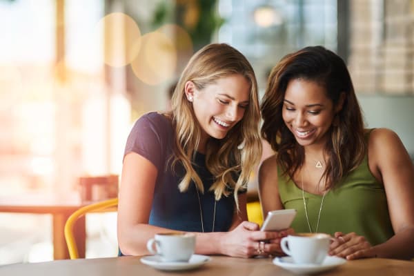 Friends in a coffee shop near Spring Meadow in Knoxville, Tennessee