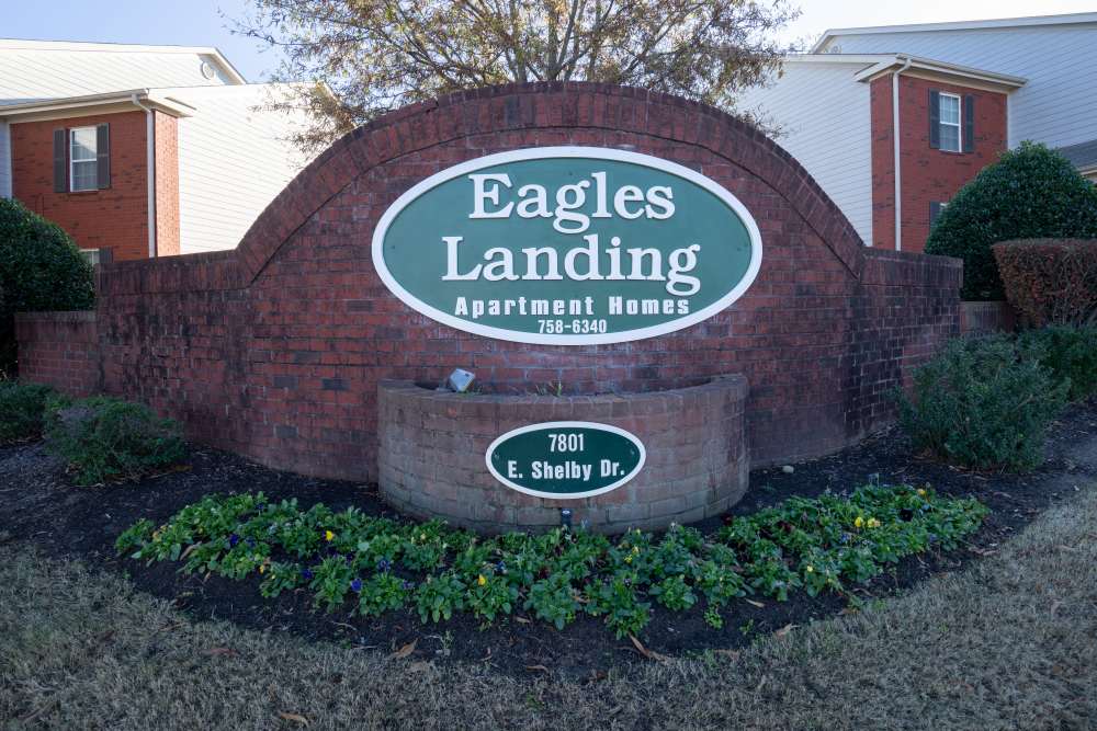 Property signage at Eagles Landing in Memphis, Tennessee