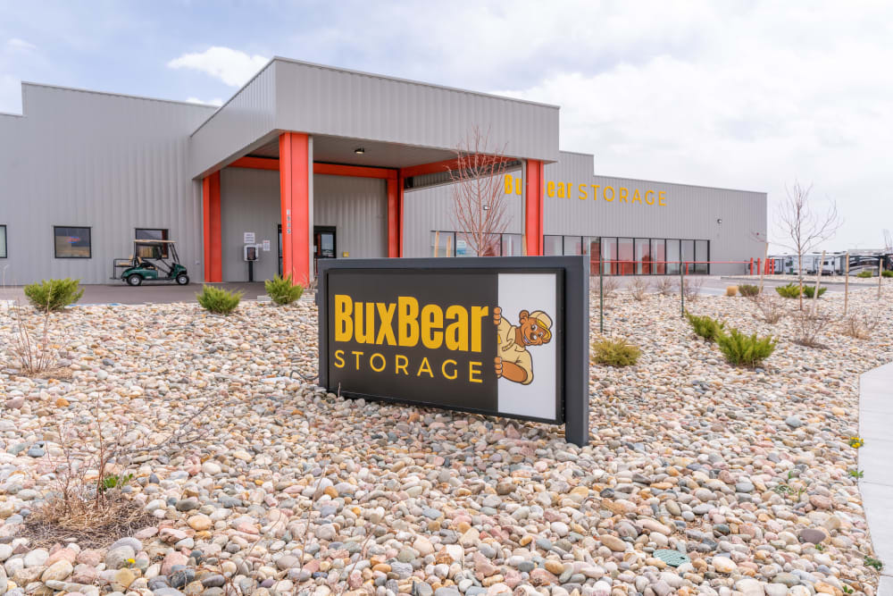 Exterior of the front entrance at BuxBear Storage Colorado Springs in Colorado Springs, Colorado