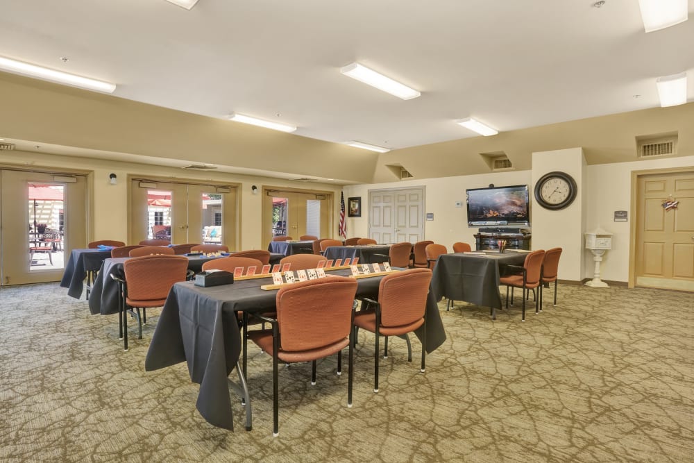 Elegant dining room at Chancellor Gardens in Clearfield, Utah