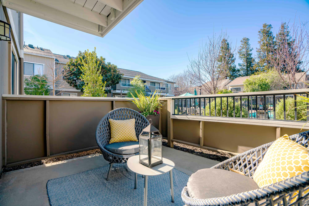 Private Patio on a Sunny Day at Sofi Berryessa in San Jose, California