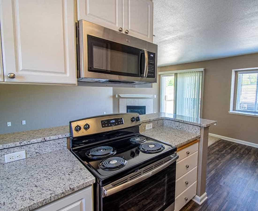 Kitchen with stainless steel appliances at  Sterling Ranch in El Dorado Hills, California