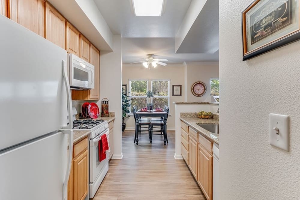 Kitchen leading into the dining room at Bella Rose in Antioch, California