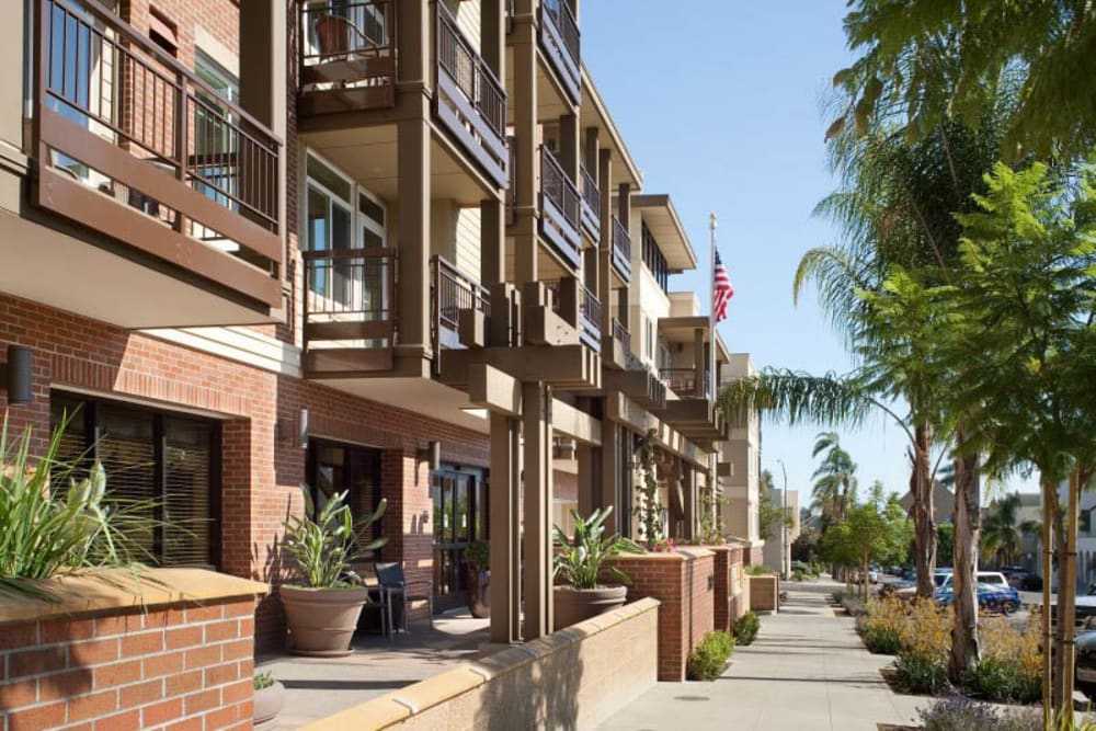 Sidewalk near Merrill Gardens at Bankers Hill in San Diego, California. 