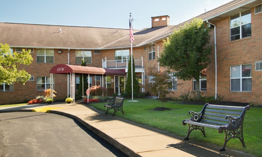 Main entrance driveway to Royalton Woods in North Royalton, Ohio