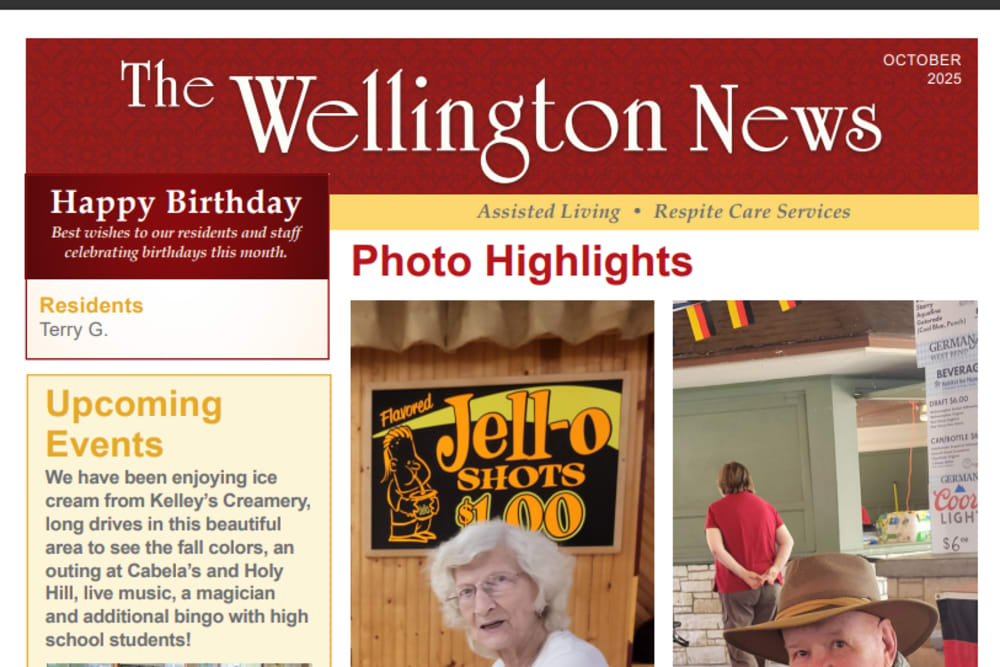 October 2025 Newsletter at Wellington Place at Hartford in Hartford, Wisconsin