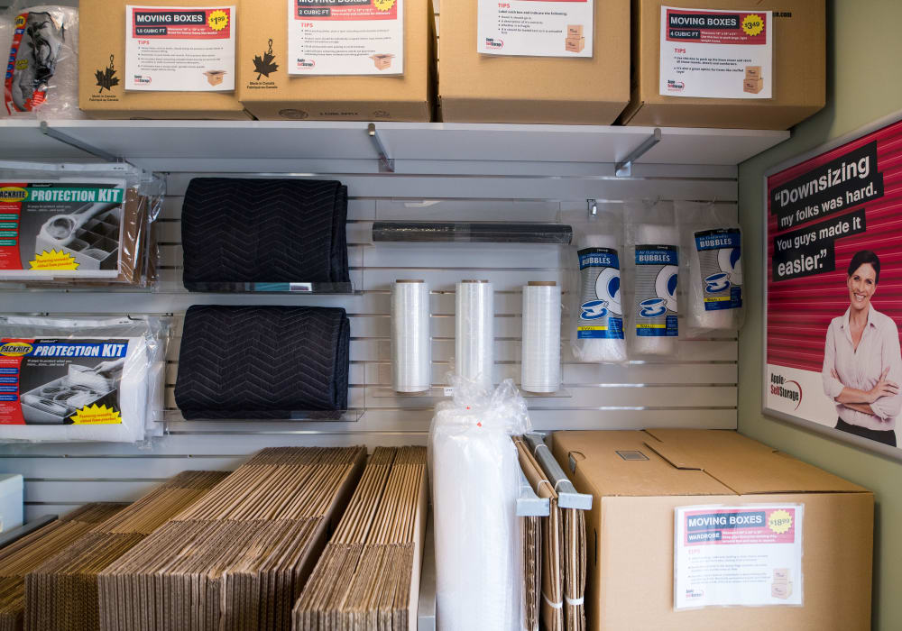 Packing supplies at Apple Self Storage - Aurora in Aurora, Ontario