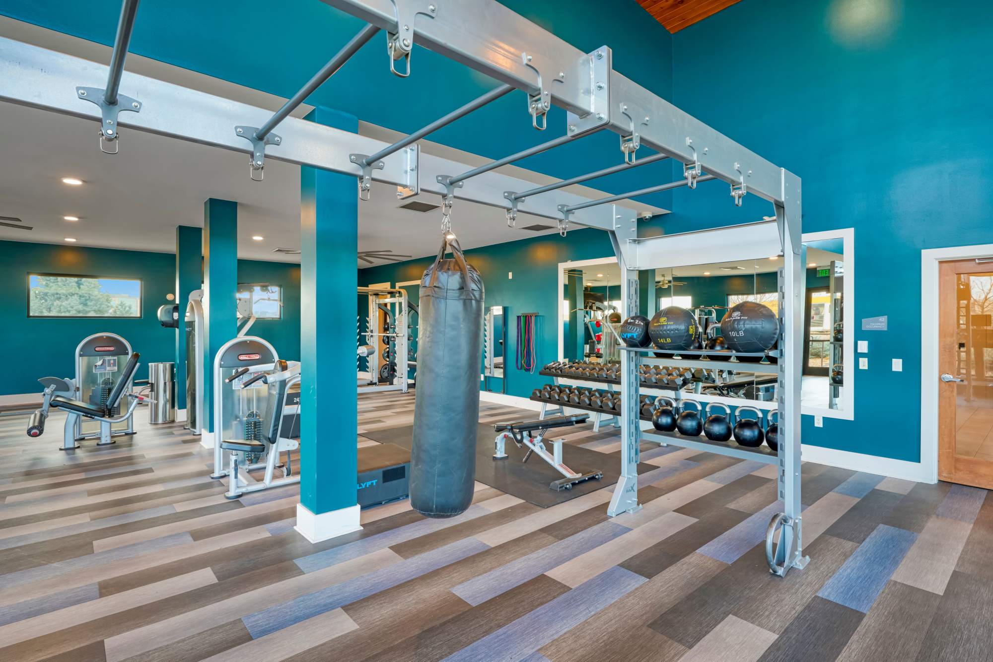 Community Fitness Center at Strata Apartments in Denver, Colorado