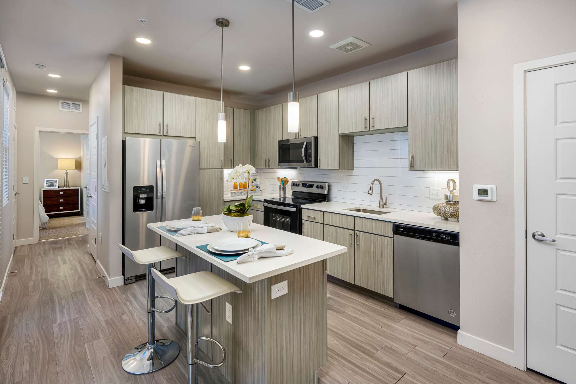 Kitchen at Strata Apartments in Denver, Colorado