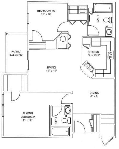 View 1 Bedroom Floor Plans at Centennial East Apartments | Apartments in Englewood, Colorado