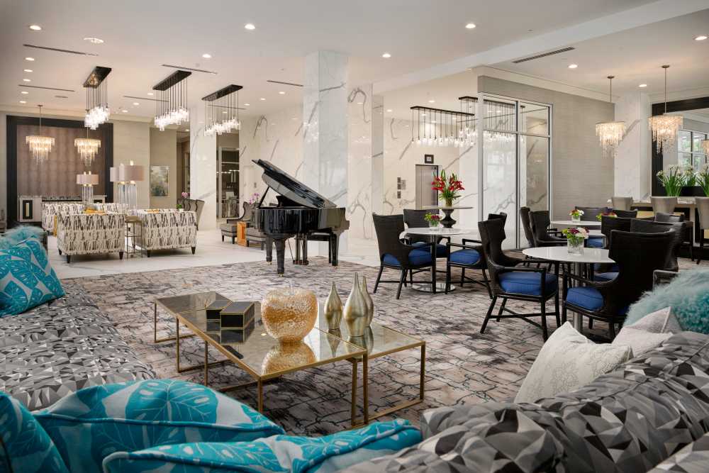 Common lounge area at The Barclay at ParkSquare in Aventura, Florida