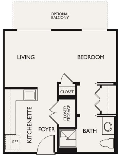 Plan A floor plans at The Inn at Greenwood Village in Greenwood Village, Colorado