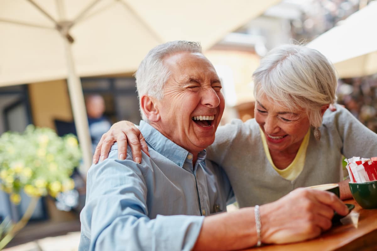 Seniors laughing at Dale Commons in Modesto, California