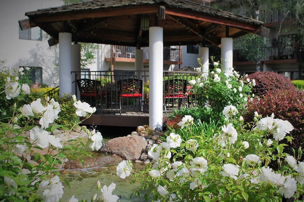 Gazebo to relax and enjoy a nice view at Roseville Commons Senior Living in Roseville, California