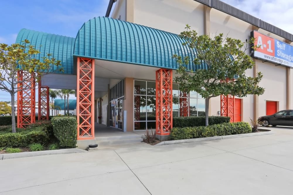 Exterior of the main office at A-1 Self Storage in San Diego, California