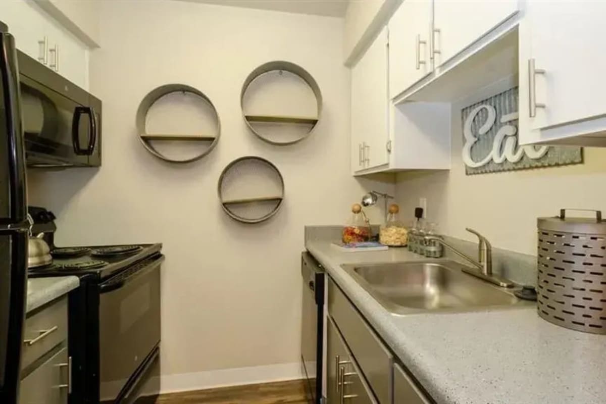 Apartment kitchen at Mesa Station Apartments in Mesa, Arizona