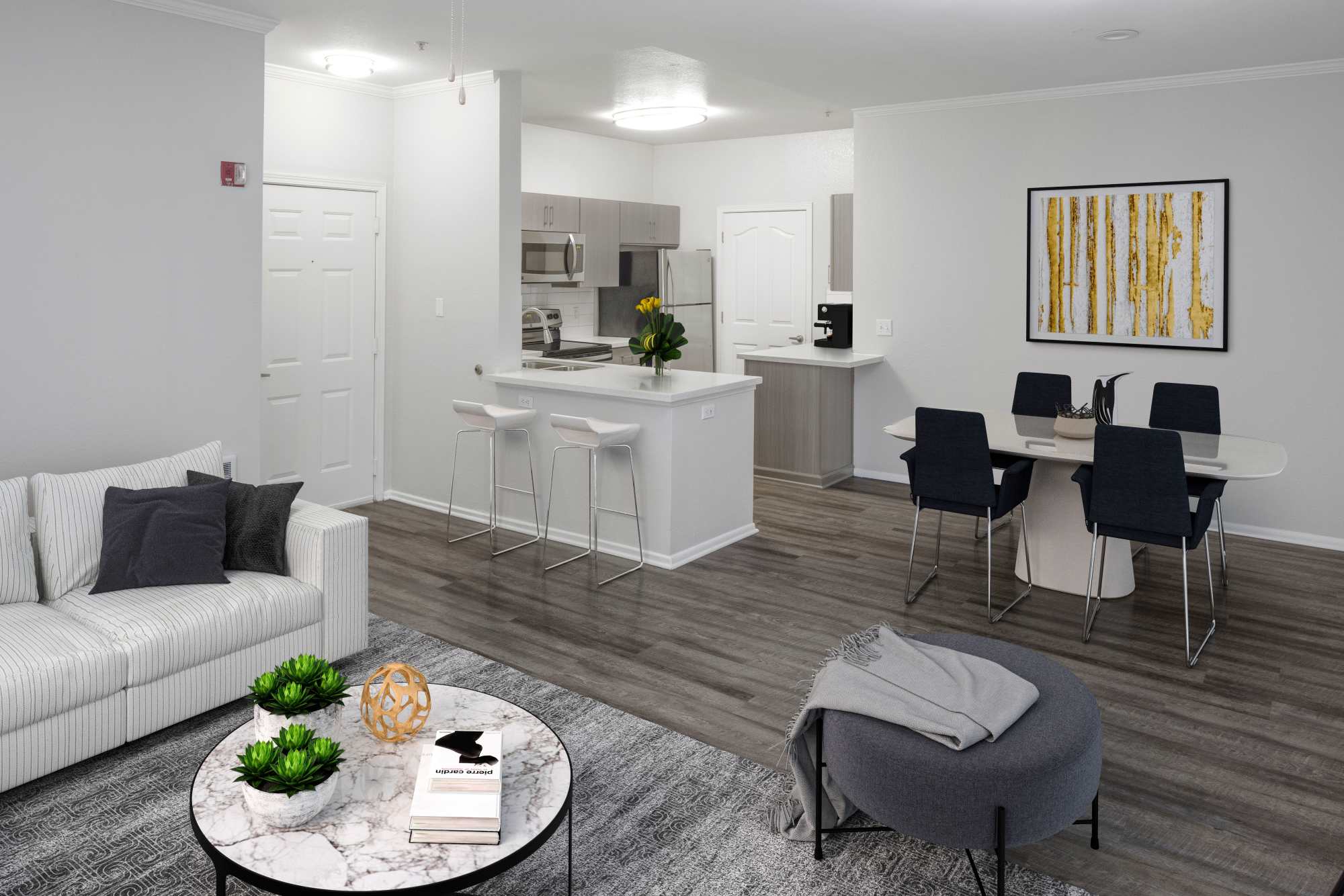 Cozy living room at The Grove at Orenco Station in Hillsboro, Oregon