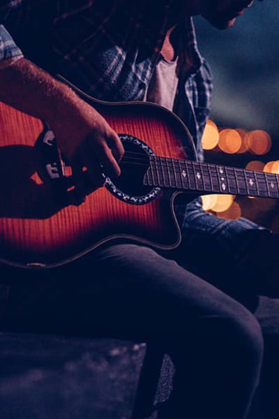 Playing guitar at The Copeland in Austin, Texas