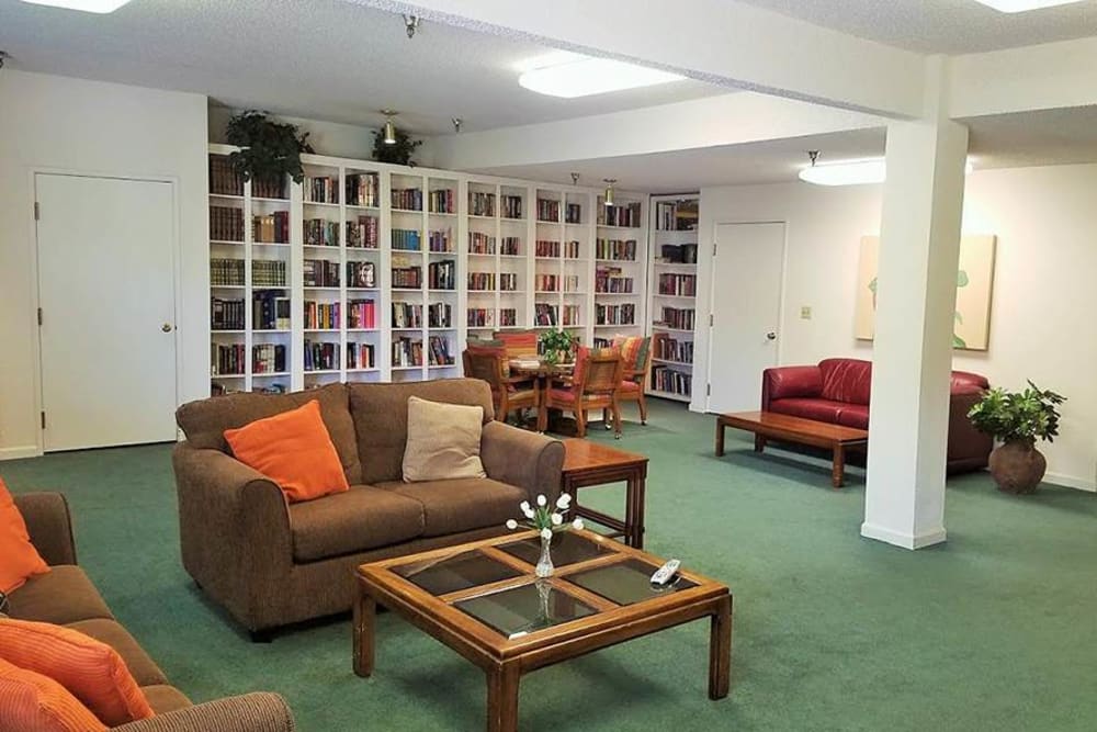 Spacious Library at Leisure Manor Apartments in Sacramento, California