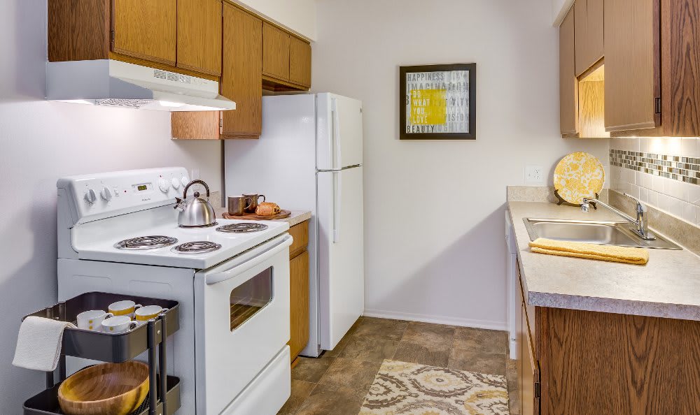 Upgraded kitchen at The Trilogy Apartments in Belleville