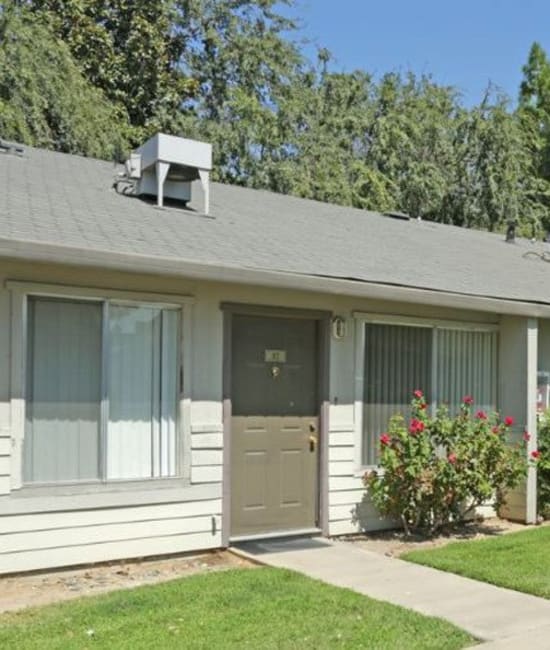 Apartment home entrance at Vineyard Apartments in Ceres, California