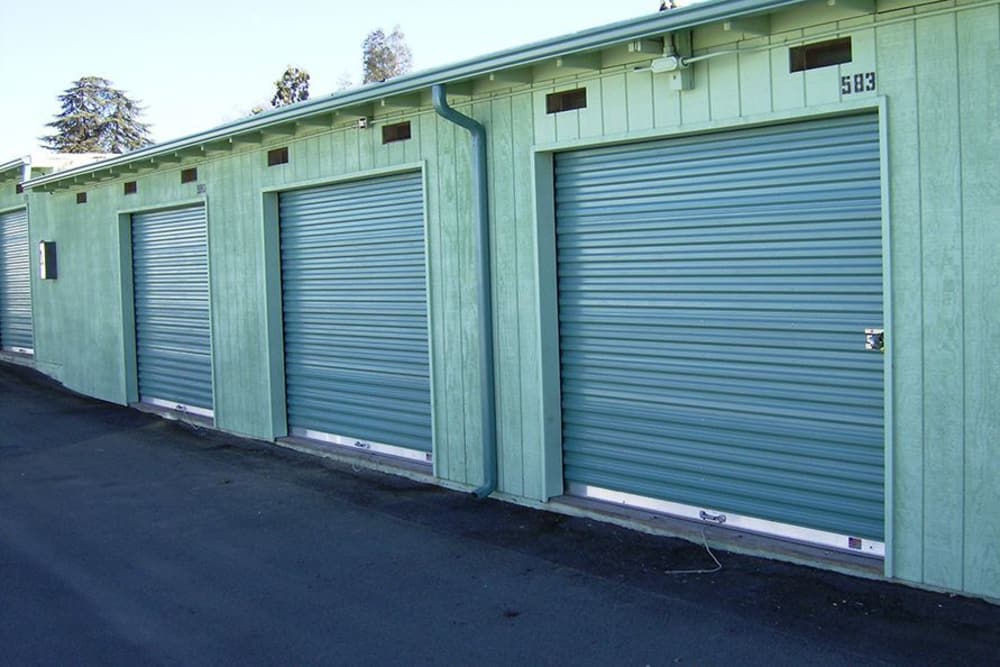 Clean exterior storage units at Handi Storage in Calimesa, California