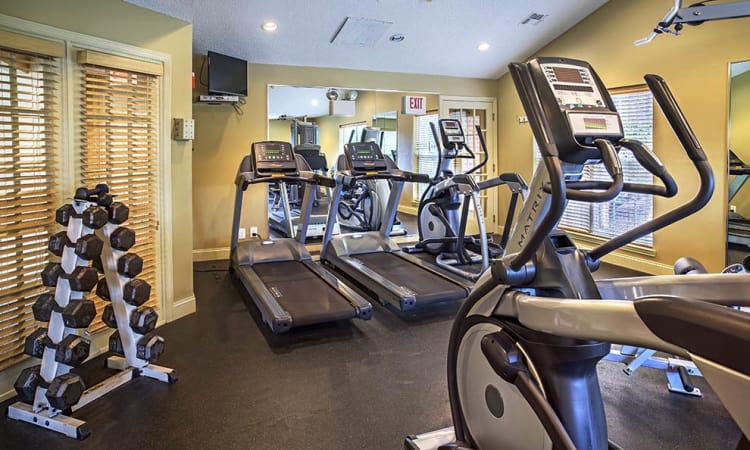 Fitness center at apartments in Pittsburgh