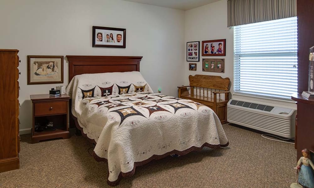 Cozy floor plan for assisted living residents at Carrington Place Senior Living in Pittsburg, Kansas